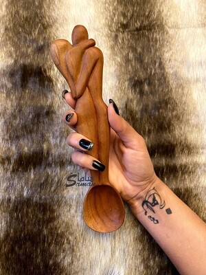 Hand-carved love spoon