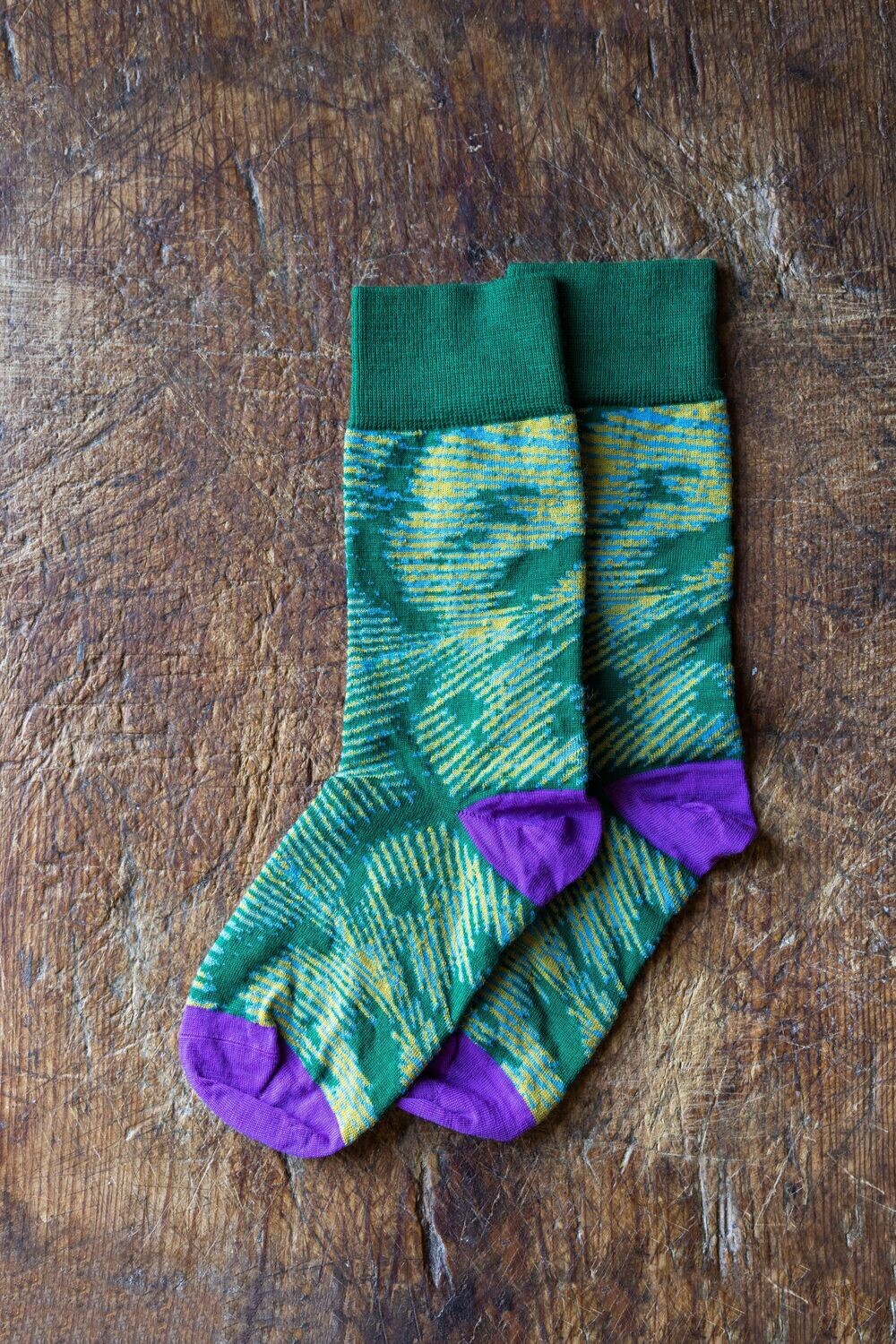 SOCKS PAVO-GREEN/PURPLE