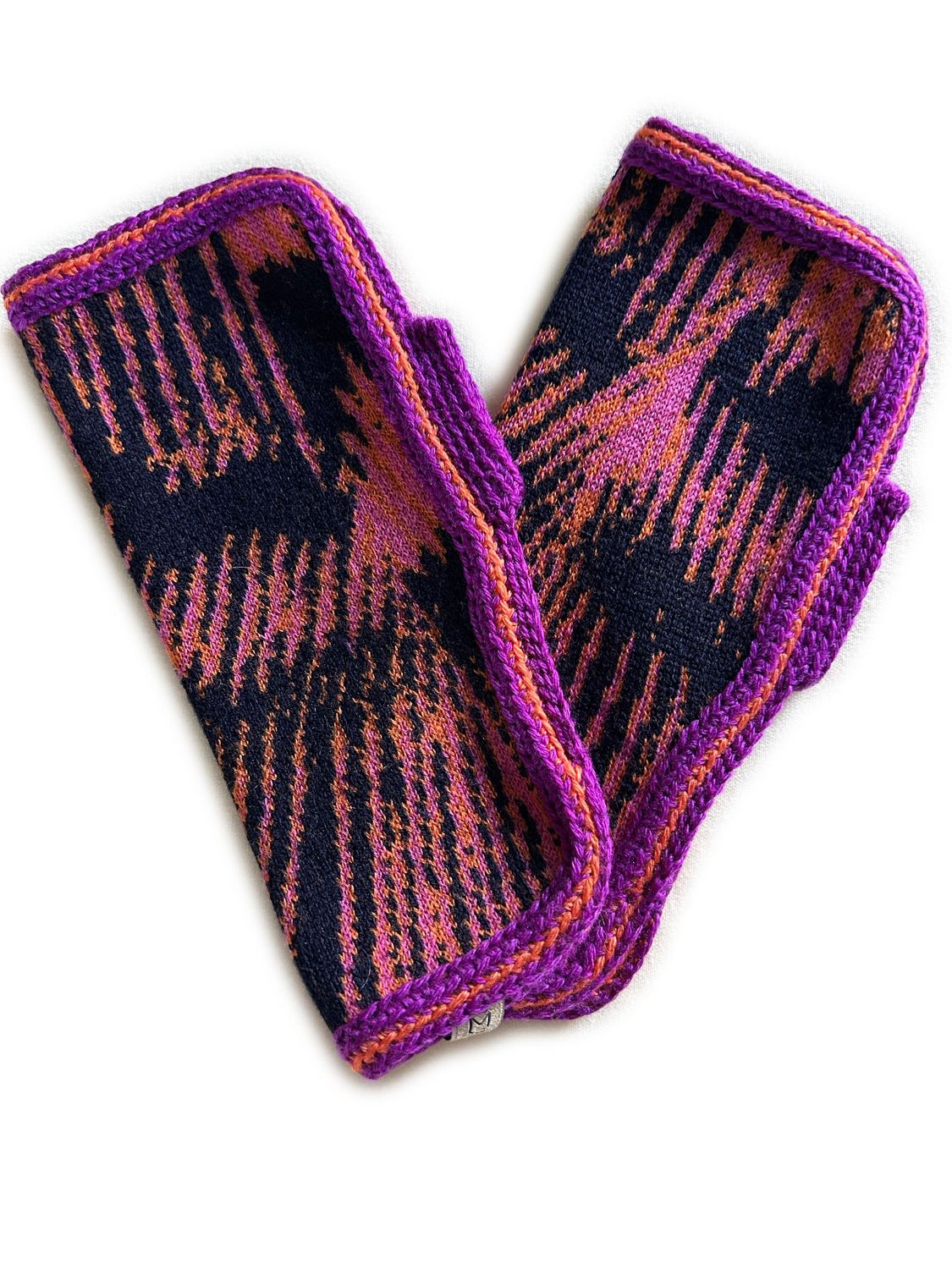 G1 FINGERLESS GLOVES PURPLE ORANGE TRIM