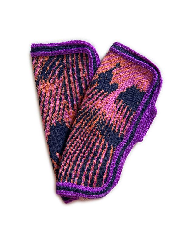 G9 FINGERLESS GLOVES PURPLE NAVY TRIMS