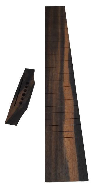 Acoustic finished fretboard and bridge