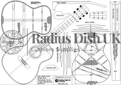 OM Full Scale Guitar Plan Printed On A0