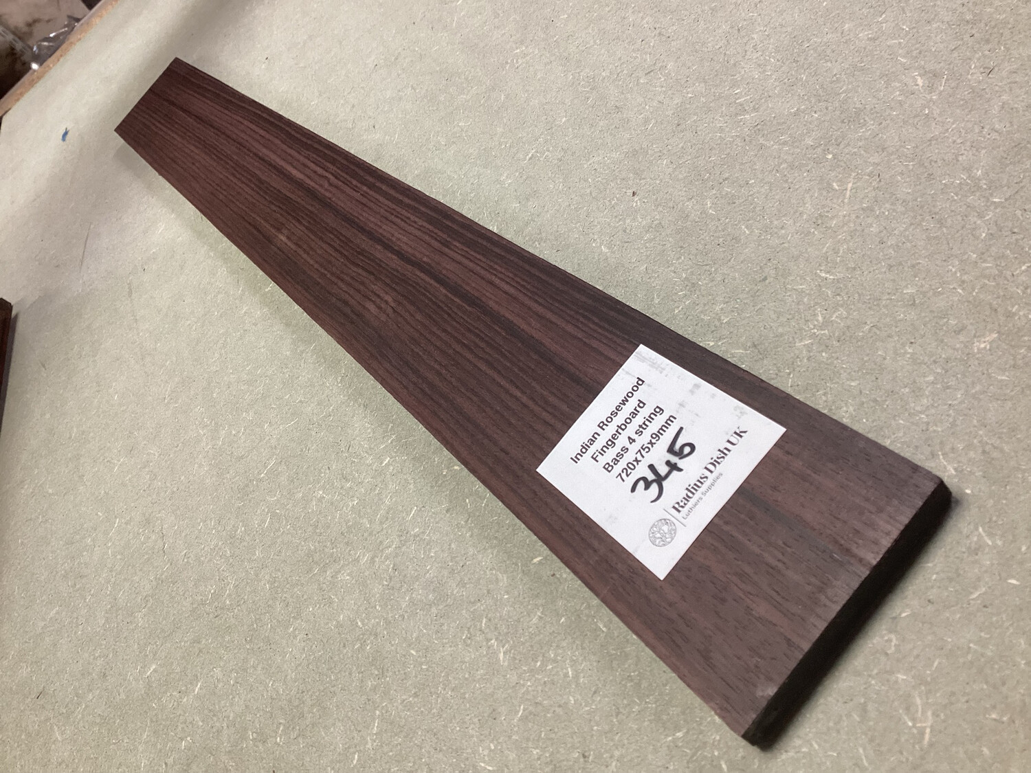 Bass 4 String Fretboard Blank Indian Rosewood 345