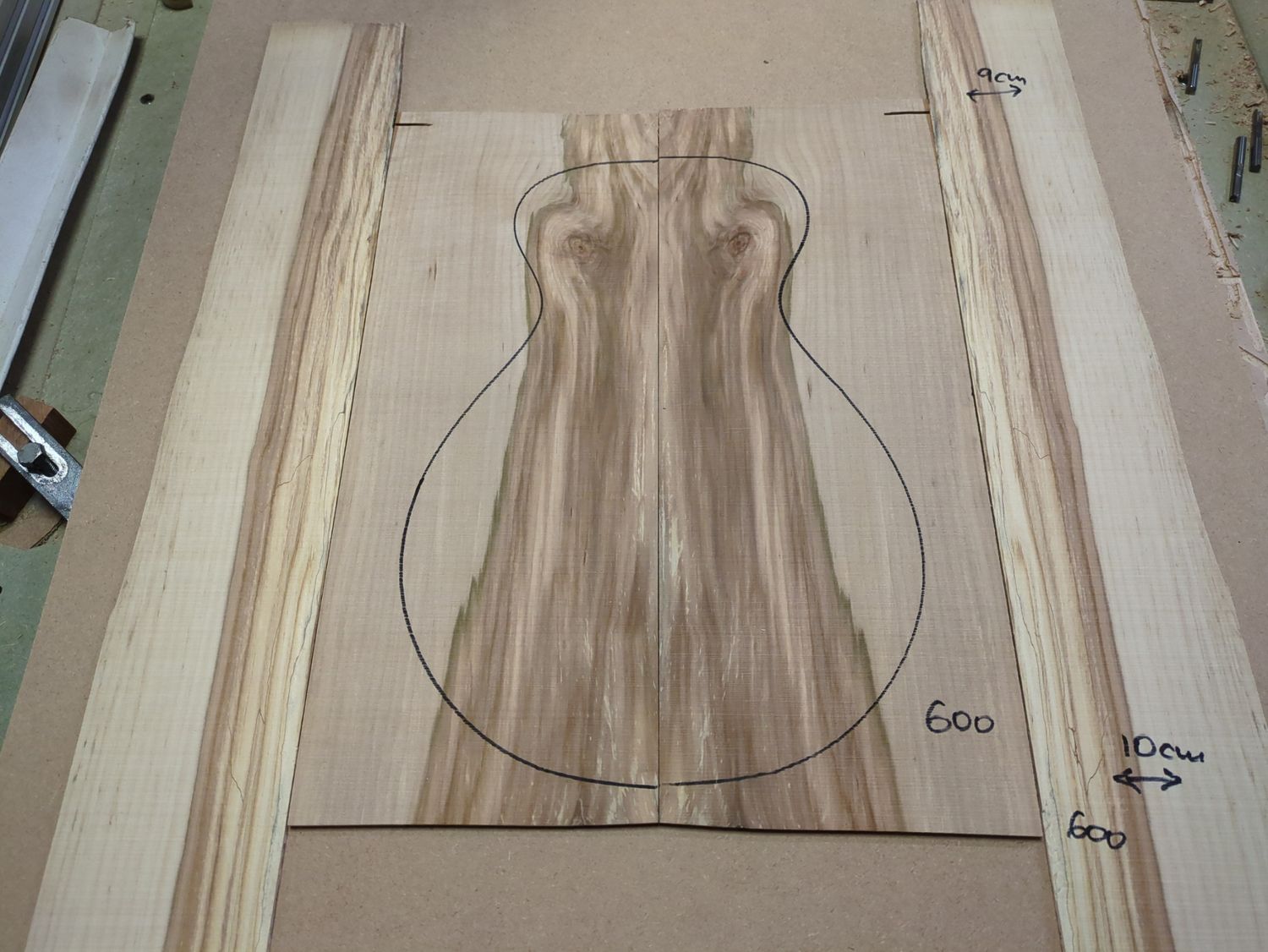 Isle of Man Poplar Baritone Ukulele Back and Sides Set 600
