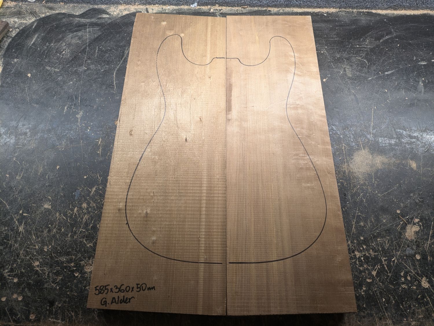 Roasted Alder 2-piece Body Blank