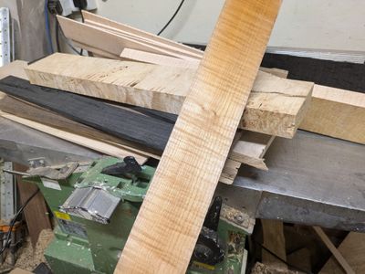 Roasted Canadian Curly Maple Fretboard Blank 625