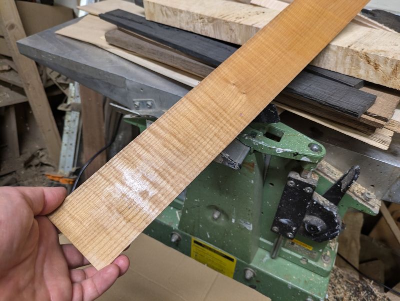 Roasted Canadian Curly Maple Fretboard Blank 627