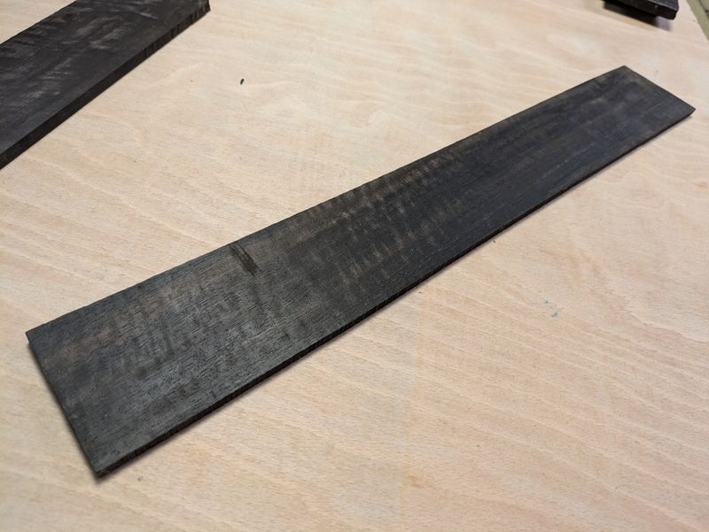 African Curly Ebony Fretboard Blank 636