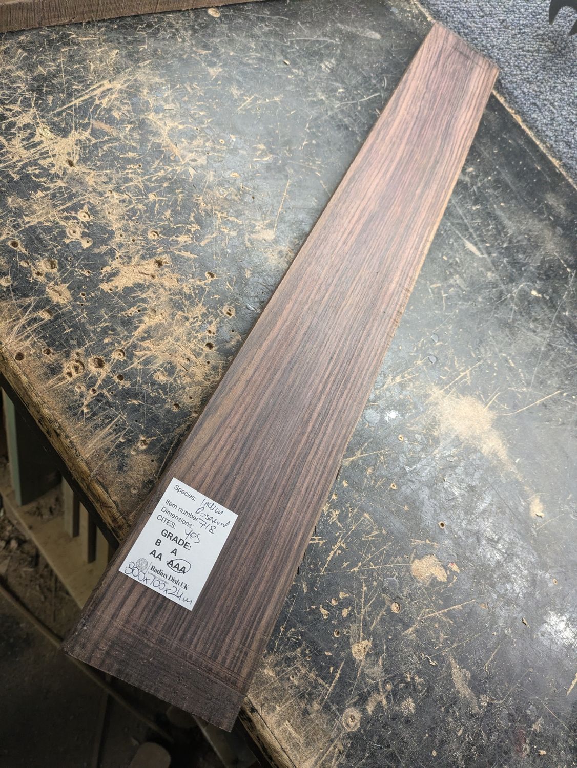 Indian Rosewood Neck Blank 718