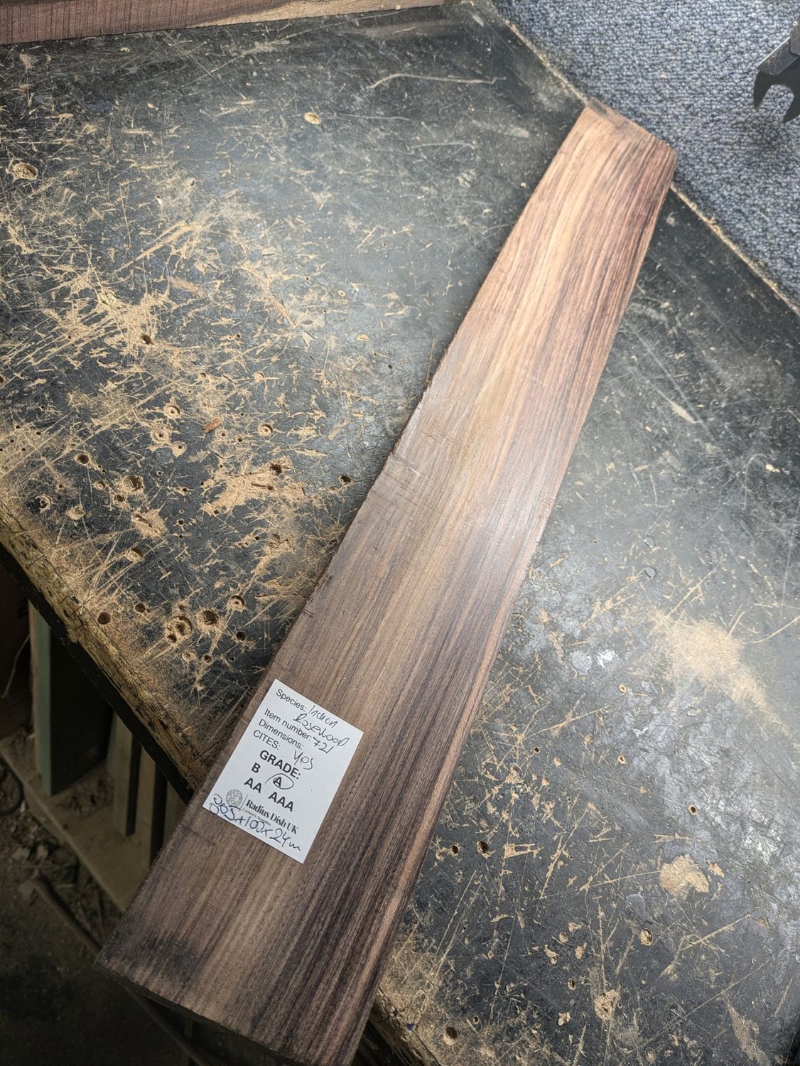 Indian Rosewood Neck Blank 721