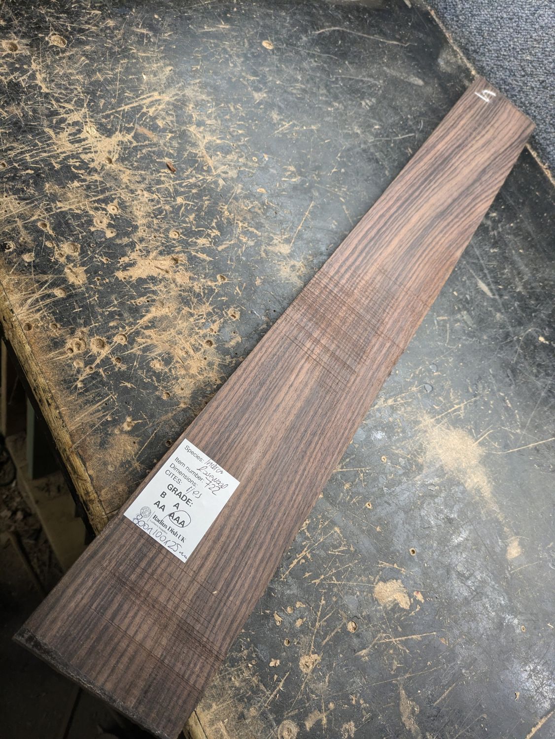 Indian Rosewood Neck Blank 722