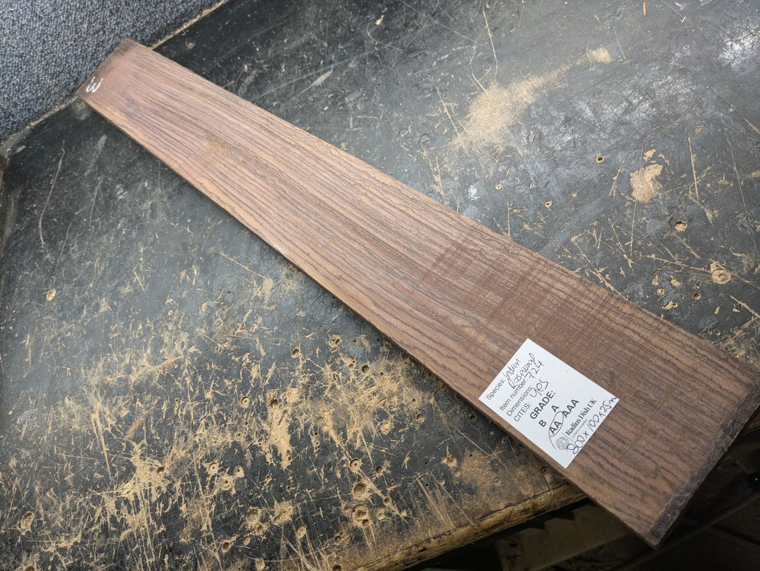 Indian Rosewood Neck Blank 724