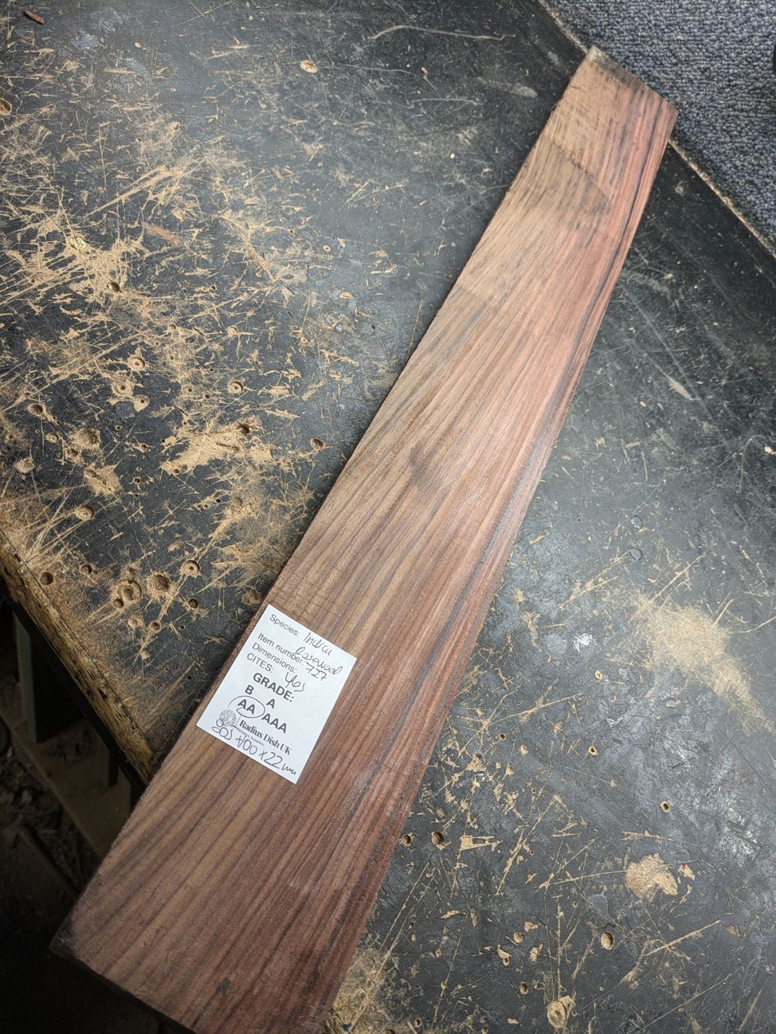 Indian Rosewood Neck Blank 727