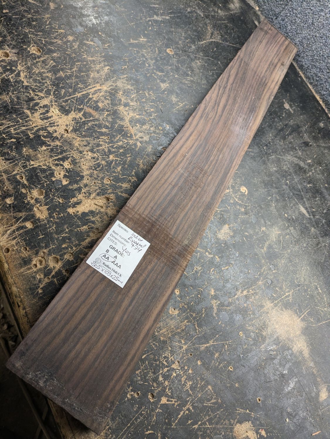 Indian Rosewood Neck Blank 734