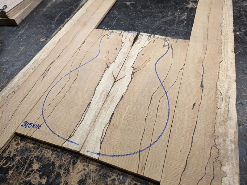 Spalted beech ukulele back and sides