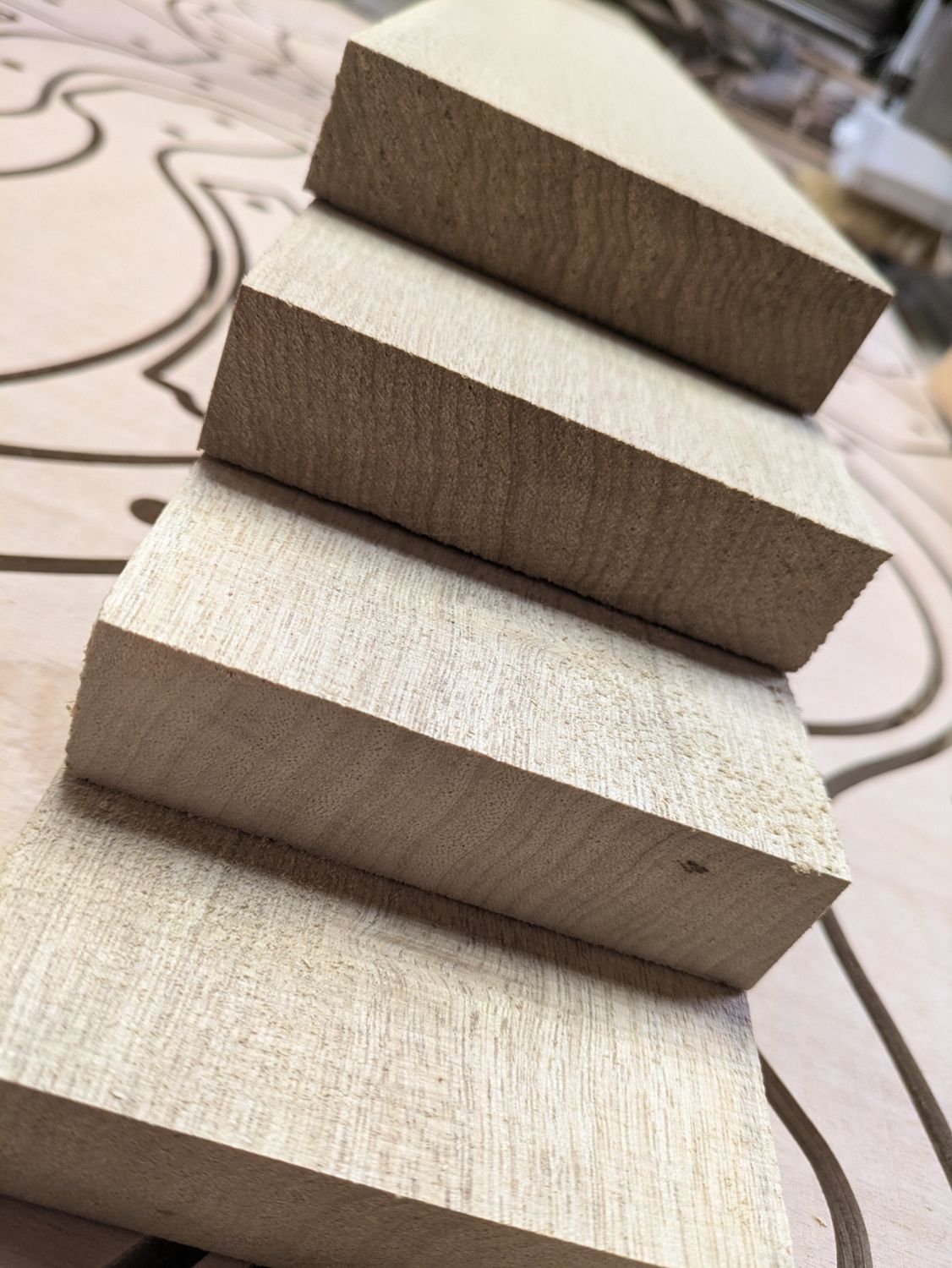White Limba Electric Guitar Neck Blank 100mm width