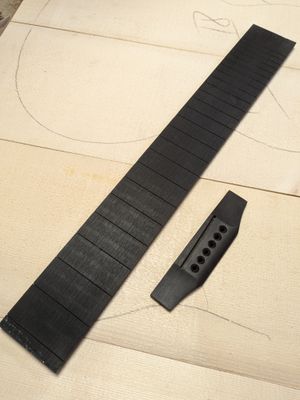 Royal Blackwood Finished Fretboard and Traditional Belly Bridge 824