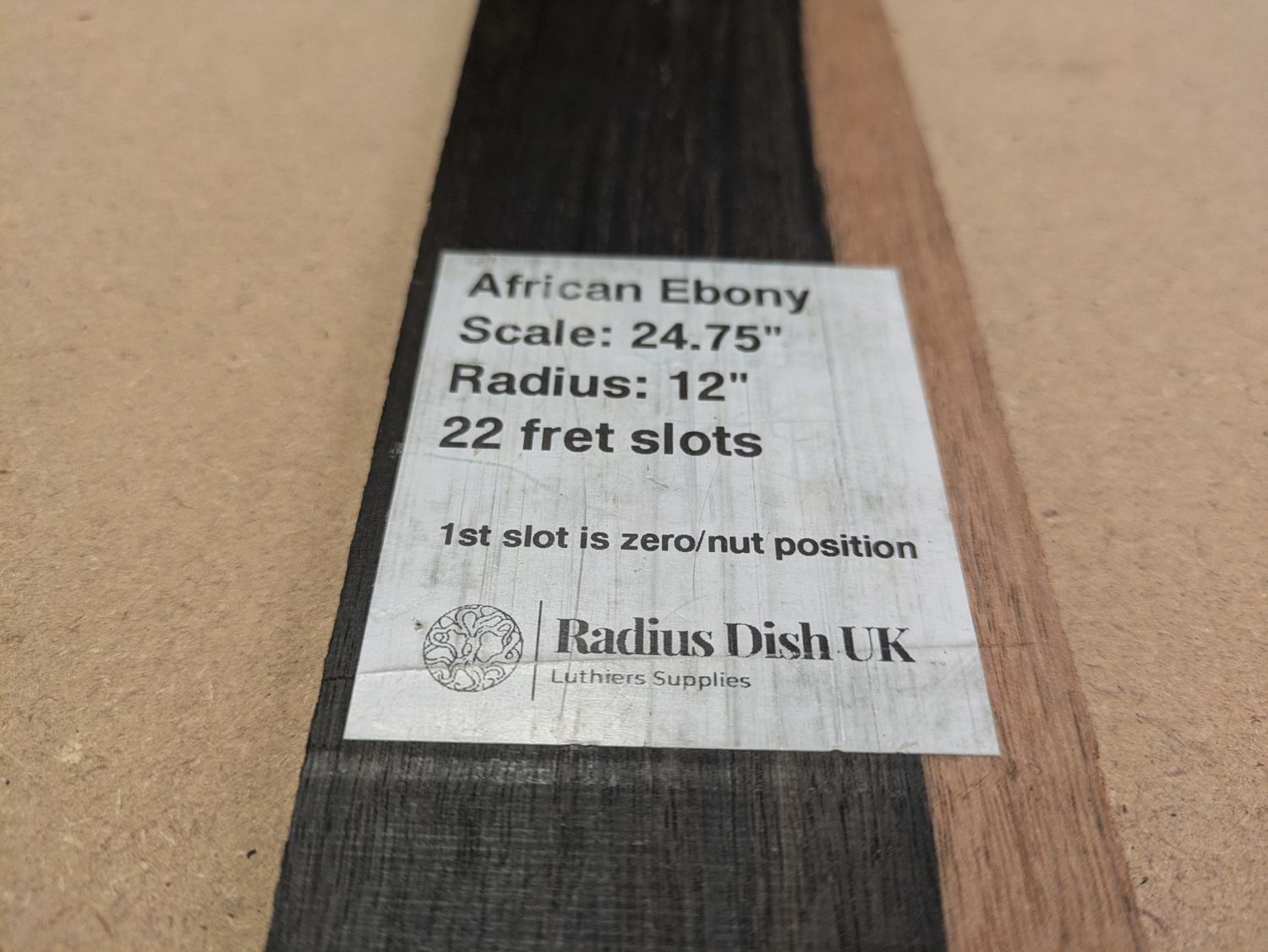 Finished Fretboard 24.75" African Ebony 845