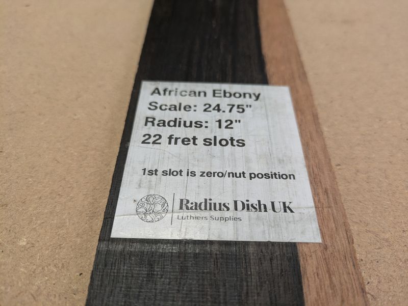 Finished Fretboard 24.75" African Ebony 845