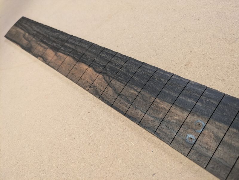 Finished Fretboard 25.4" Exotic African Ebony