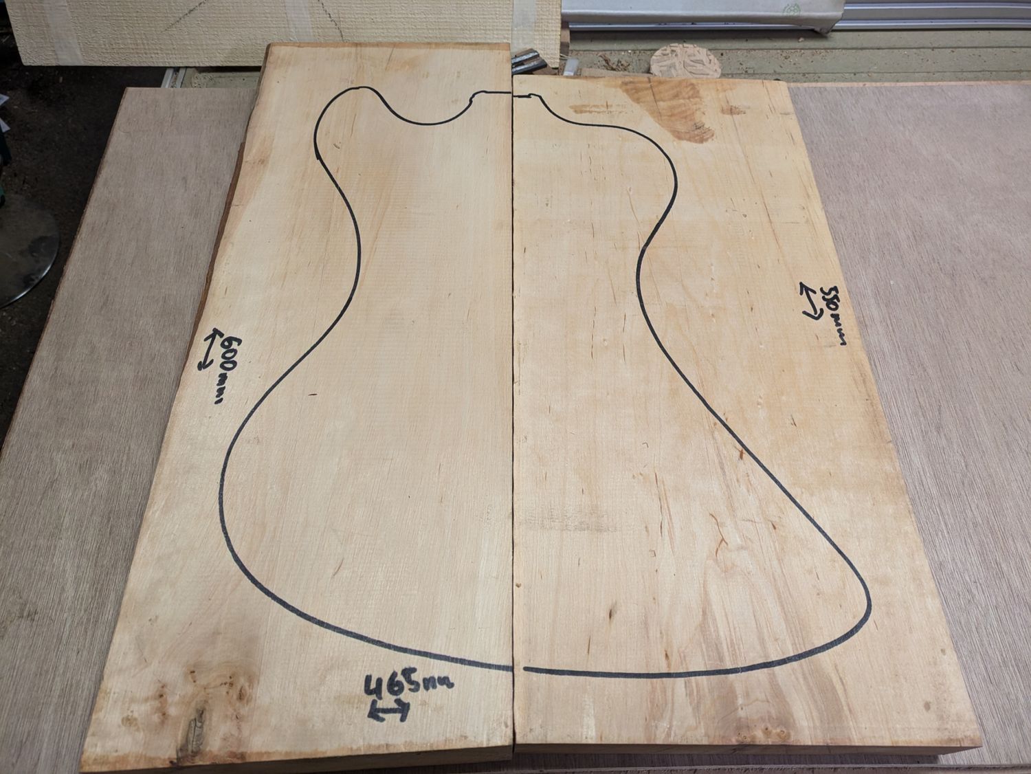 Large Alder 2-piece Body Blank 858