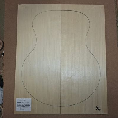 European Spruce Soundboard Jumbo A Bearclaw 877