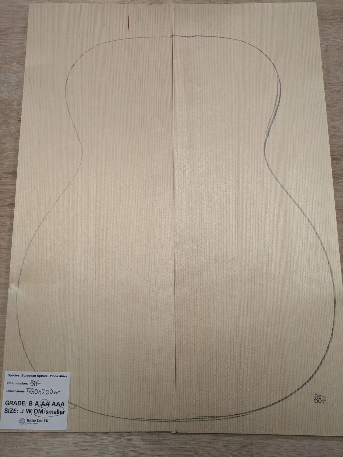European Spruce Soundboard AA 887