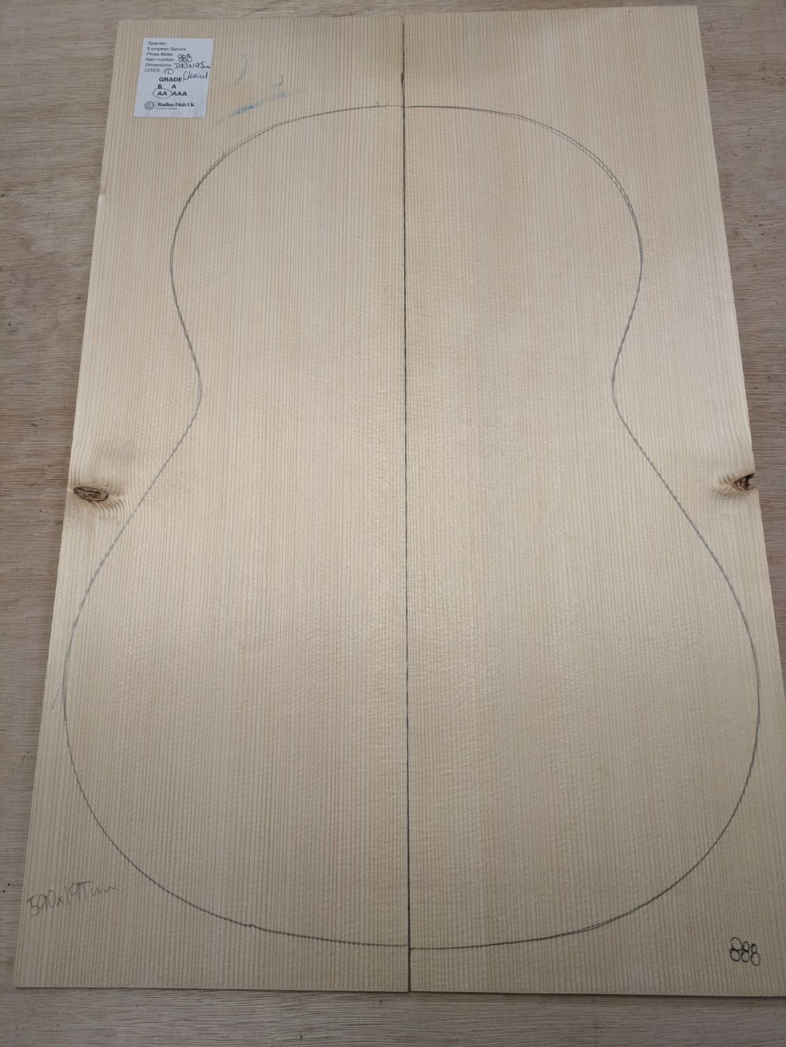European Spruce Soundboard AA 888