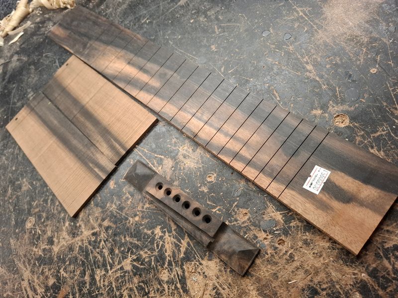 Fretboard, Bridge and bookmatched headplate combo 952