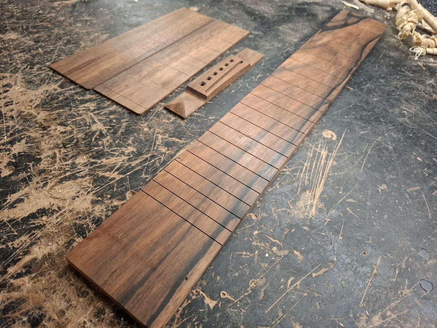 Fretboard, Bridge and bookmatched headplate combo 951