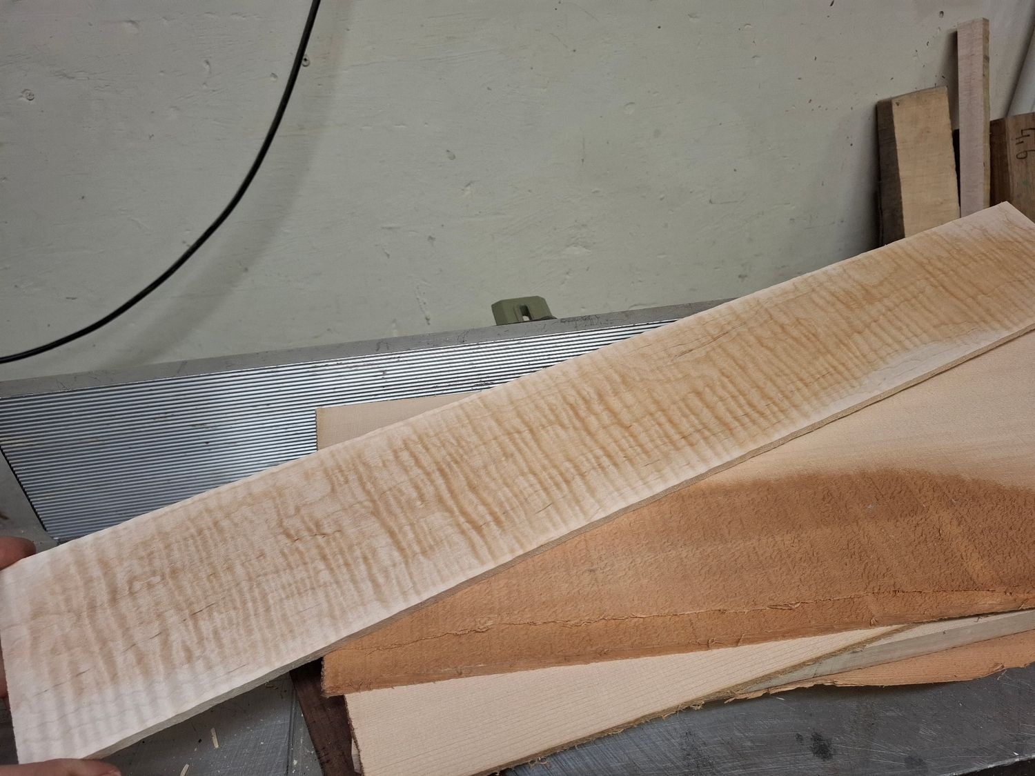 Curly Maple Bass Fingerboard Blank 1049
