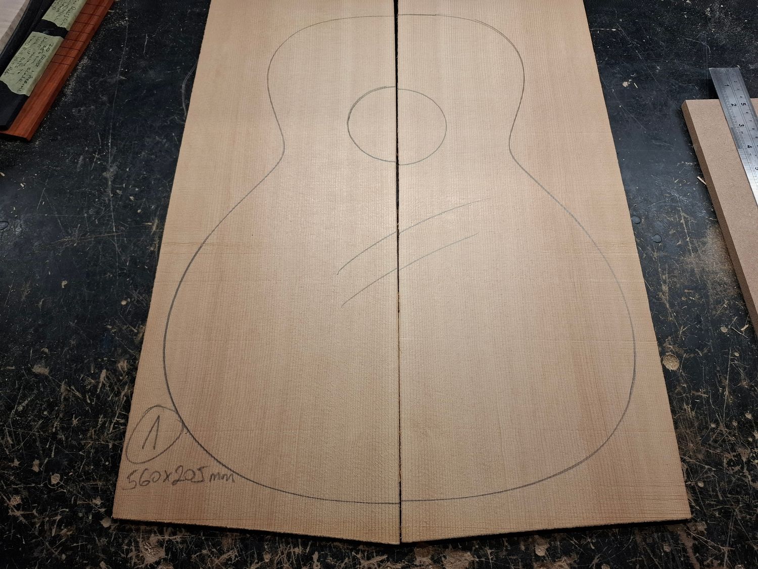 Sitka Spruce Soundboard 1050