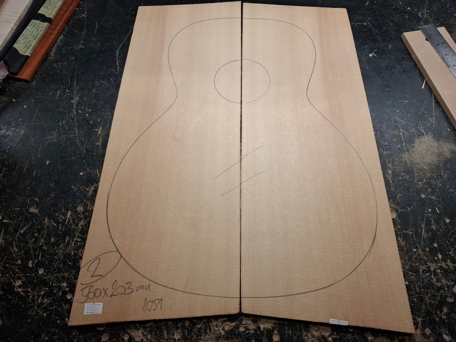Sitka Spruce Soundboard 1051