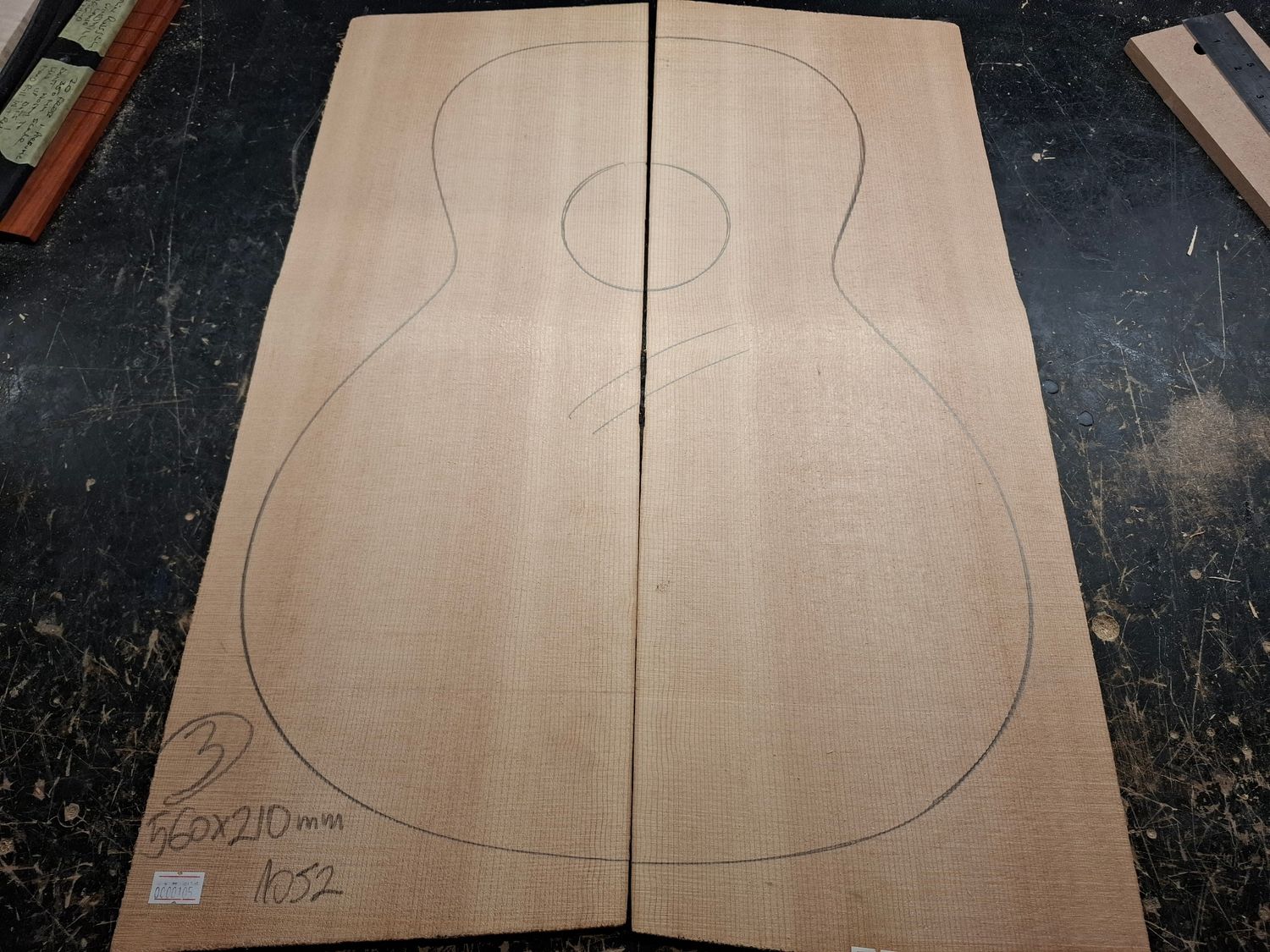 Sitka Spruce Soundboard 1052