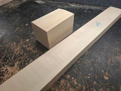 Flame Maple Grade A Neck and Heel Block 1063