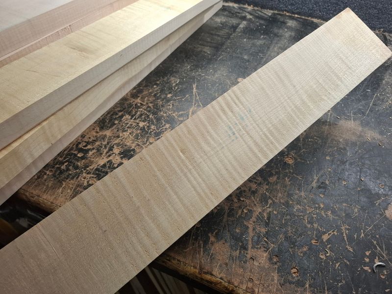 Flame Maple Large Neck Blank 1076