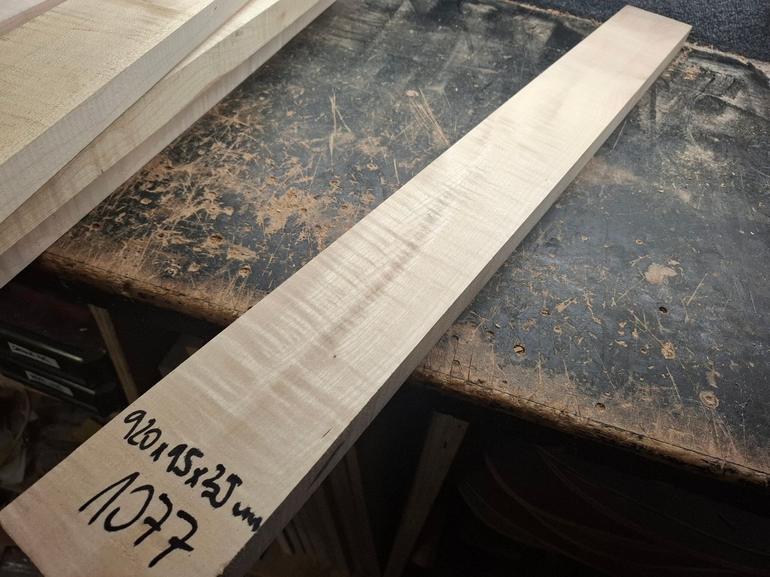 Flame Maple Bass Neck Blank 1077