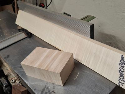 Flame Maple Grade AA Neck and Heel Block 1080