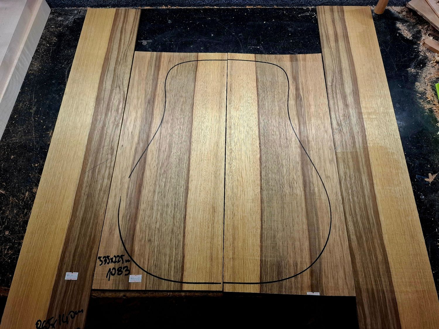 Black Limba Back And Sides Set 1083
