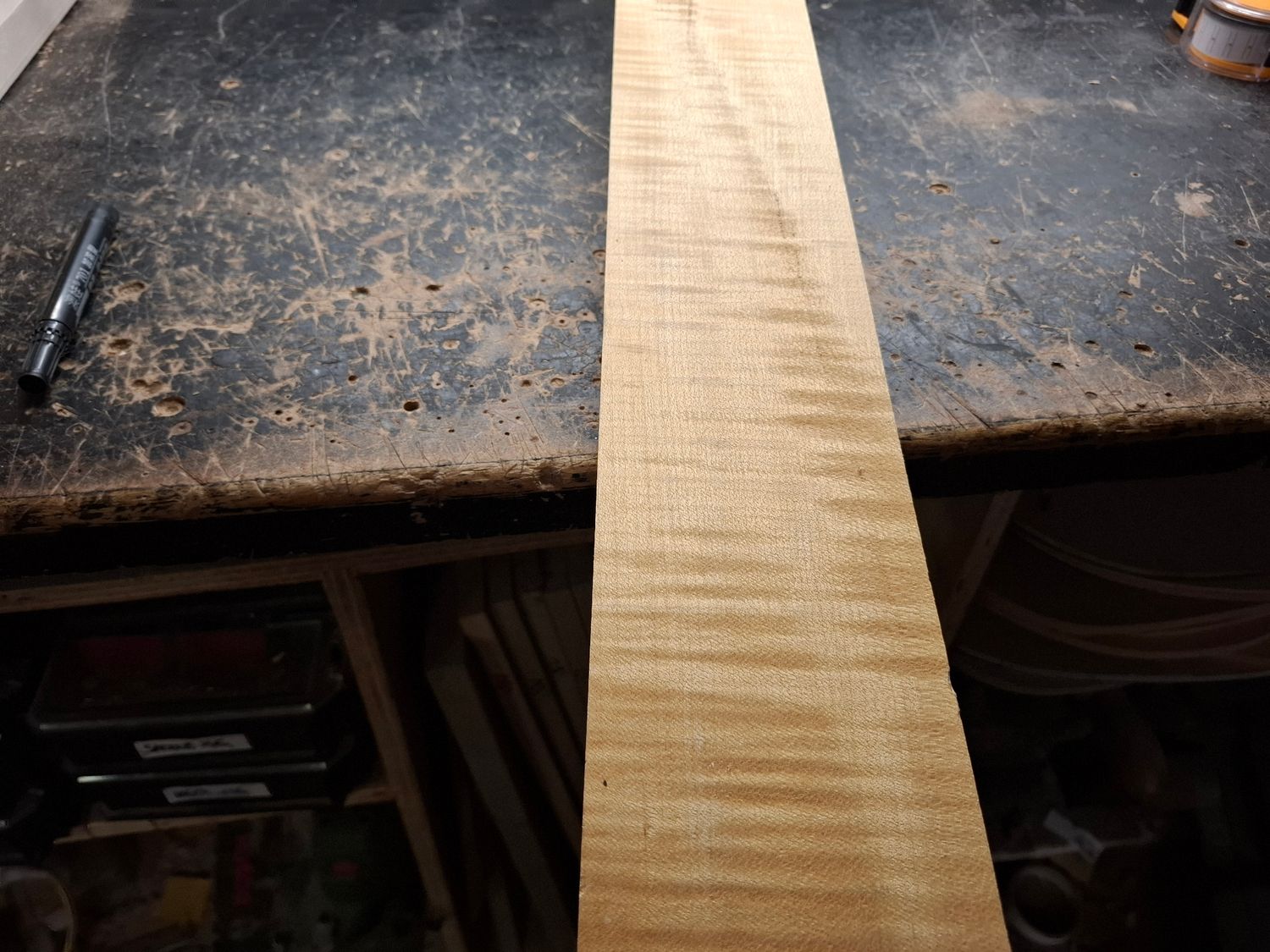 Flame Maple Bass Neck Blank AA 1085