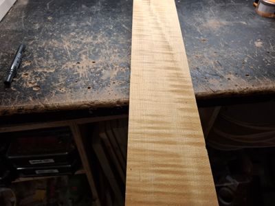 Flame Maple Bass Neck Blank AA 1085