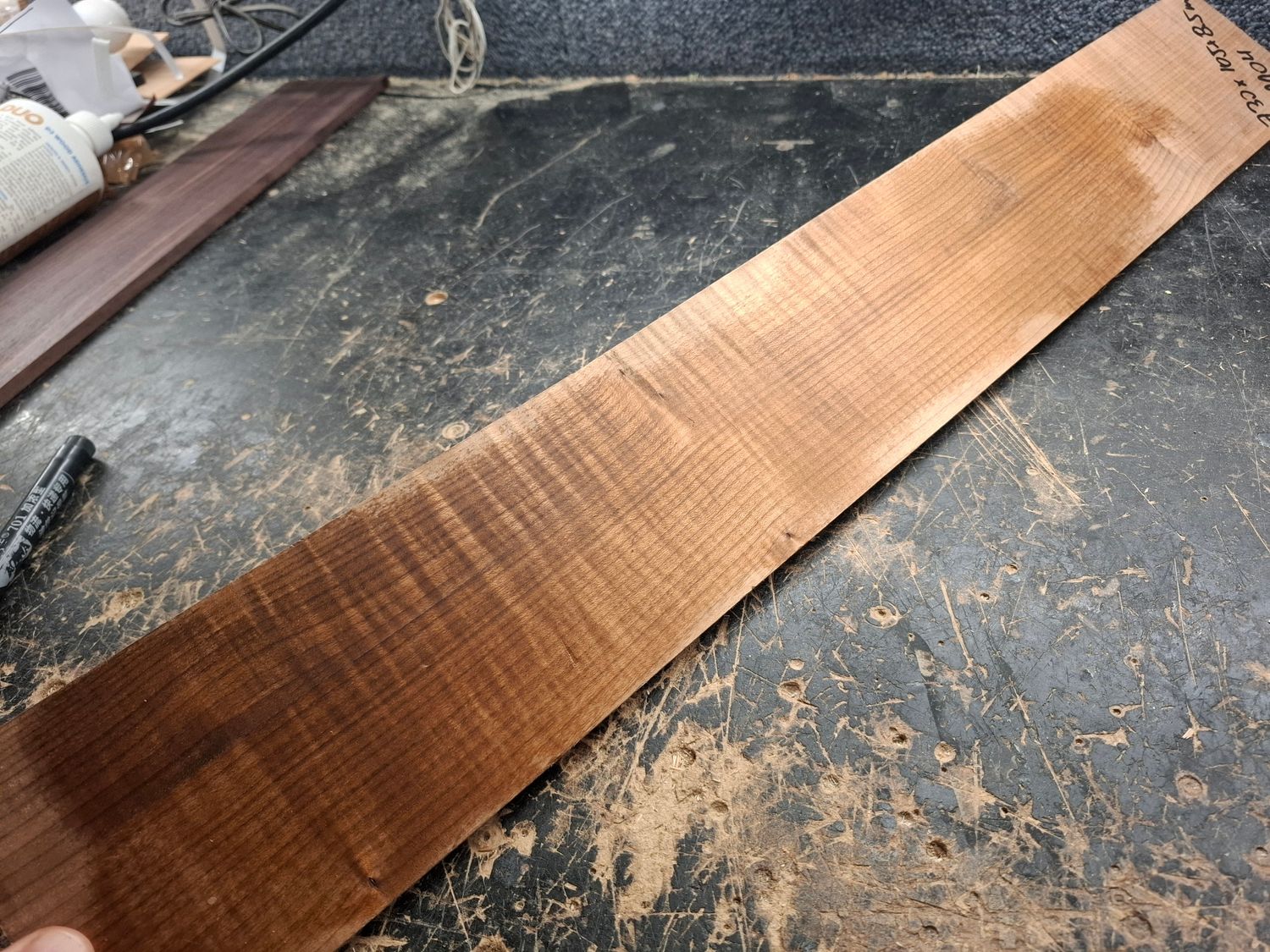 Roasted Curly Maple Bass Fingerboard Clearance 1104