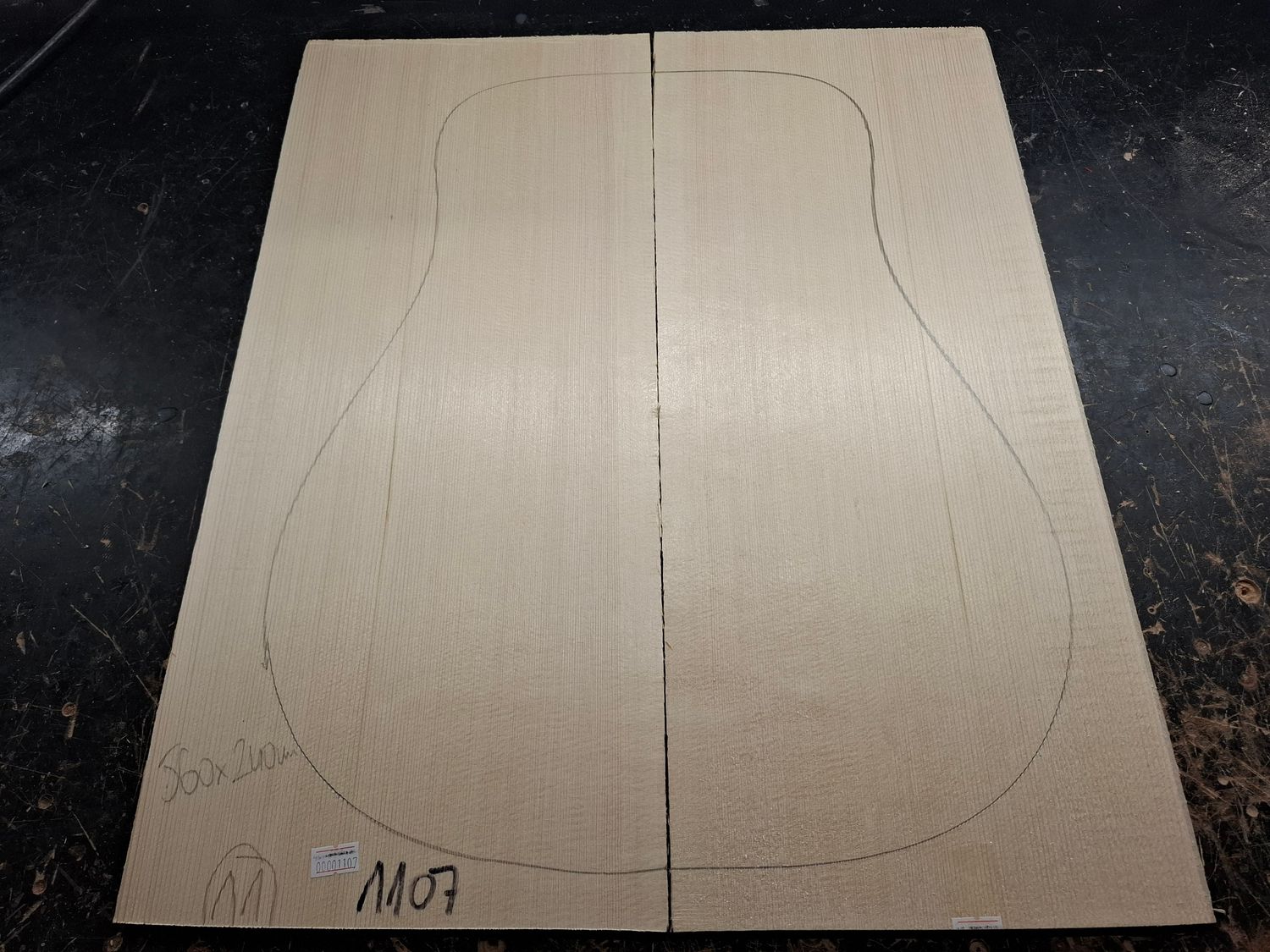 Jumbo European Spruce A+ Soundboard 1107