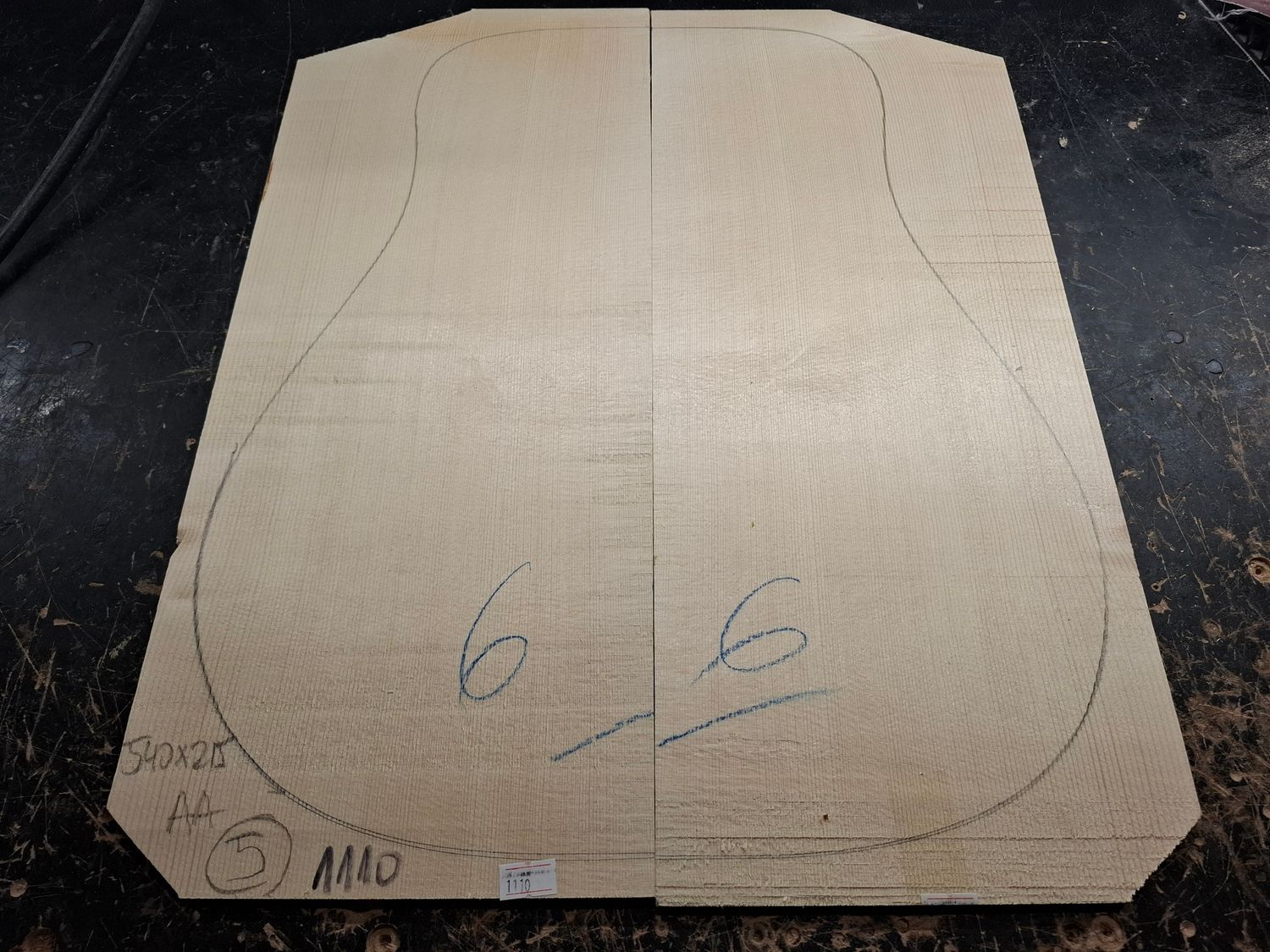 European Spruce AA Soundboard 1110