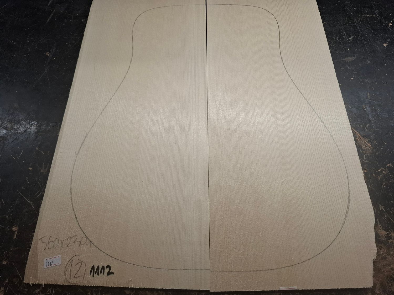 Large European Spruce Grade A+ Soundboard 1112