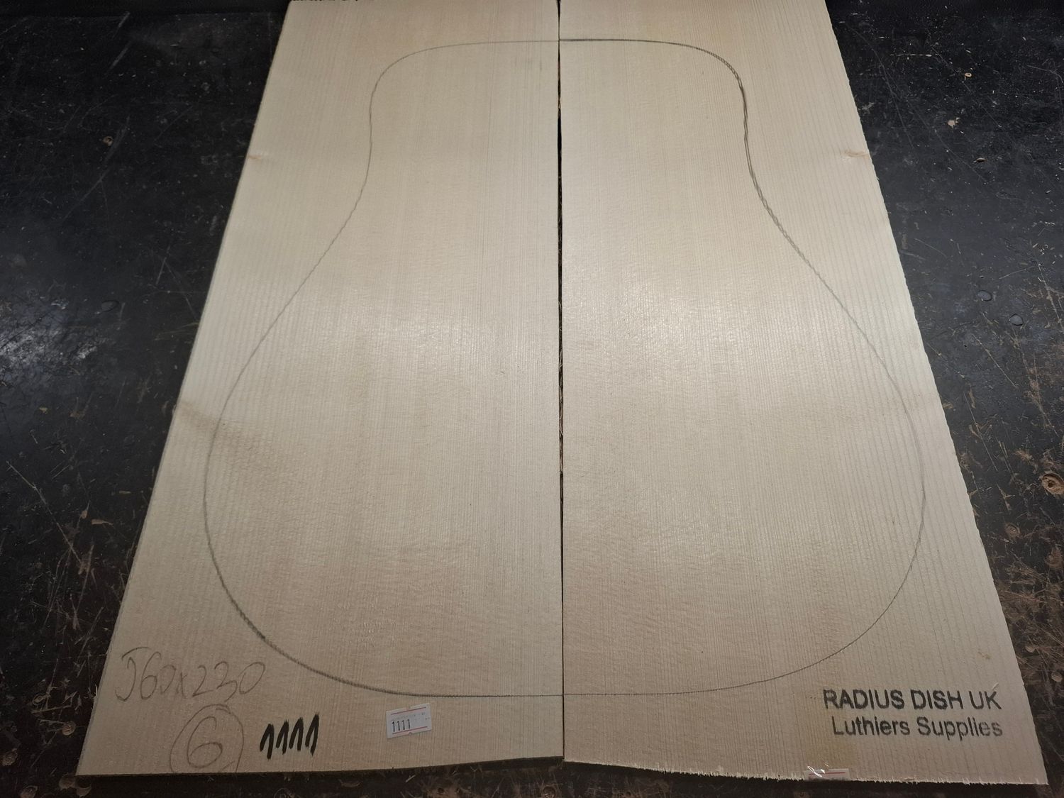 Large European Spruce Grade A+ Soundboard 1111