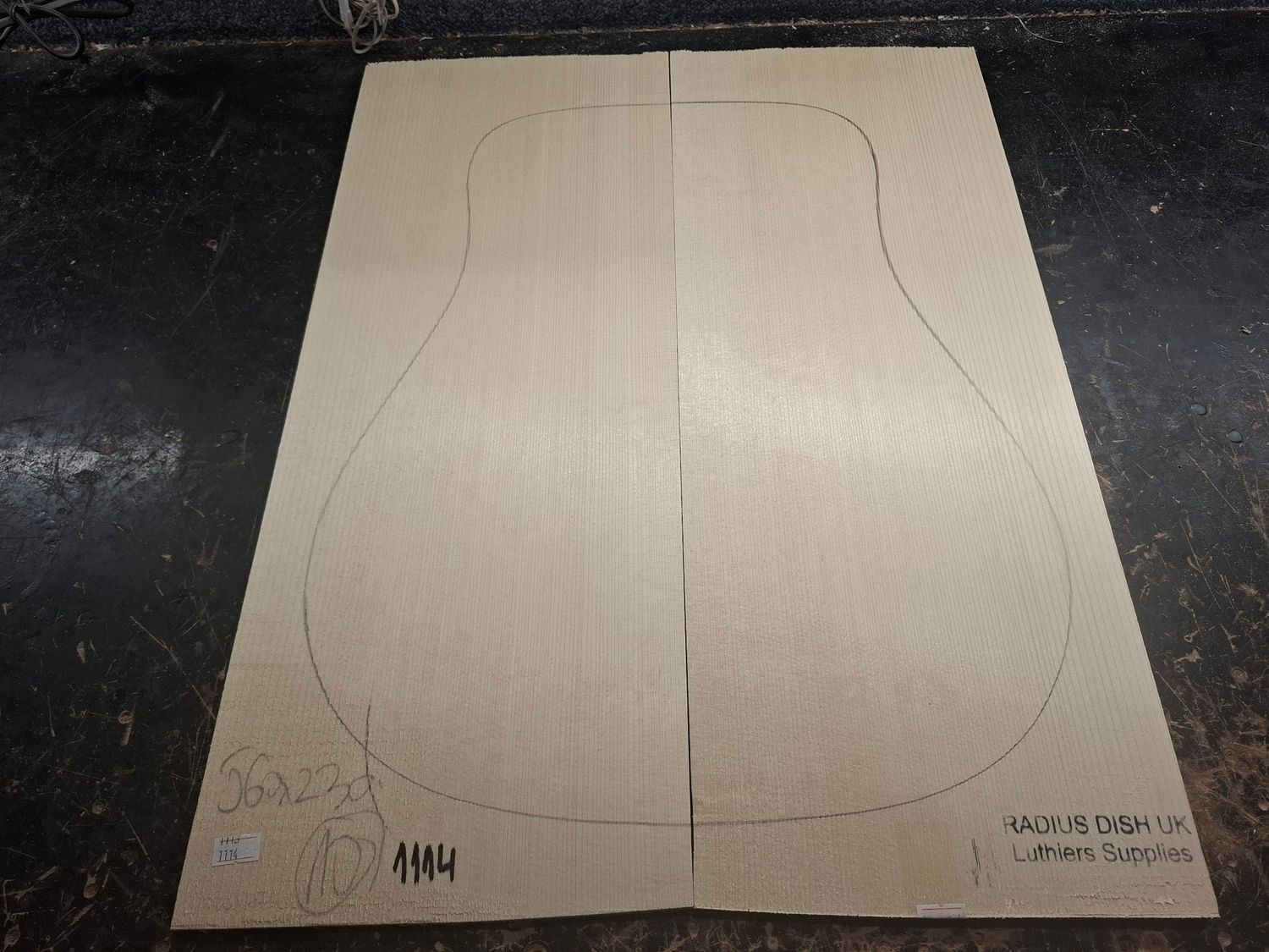 Large European Spruce Grade A+ Soundboard 1114