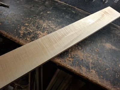 Large Curly Maple Neck Blank