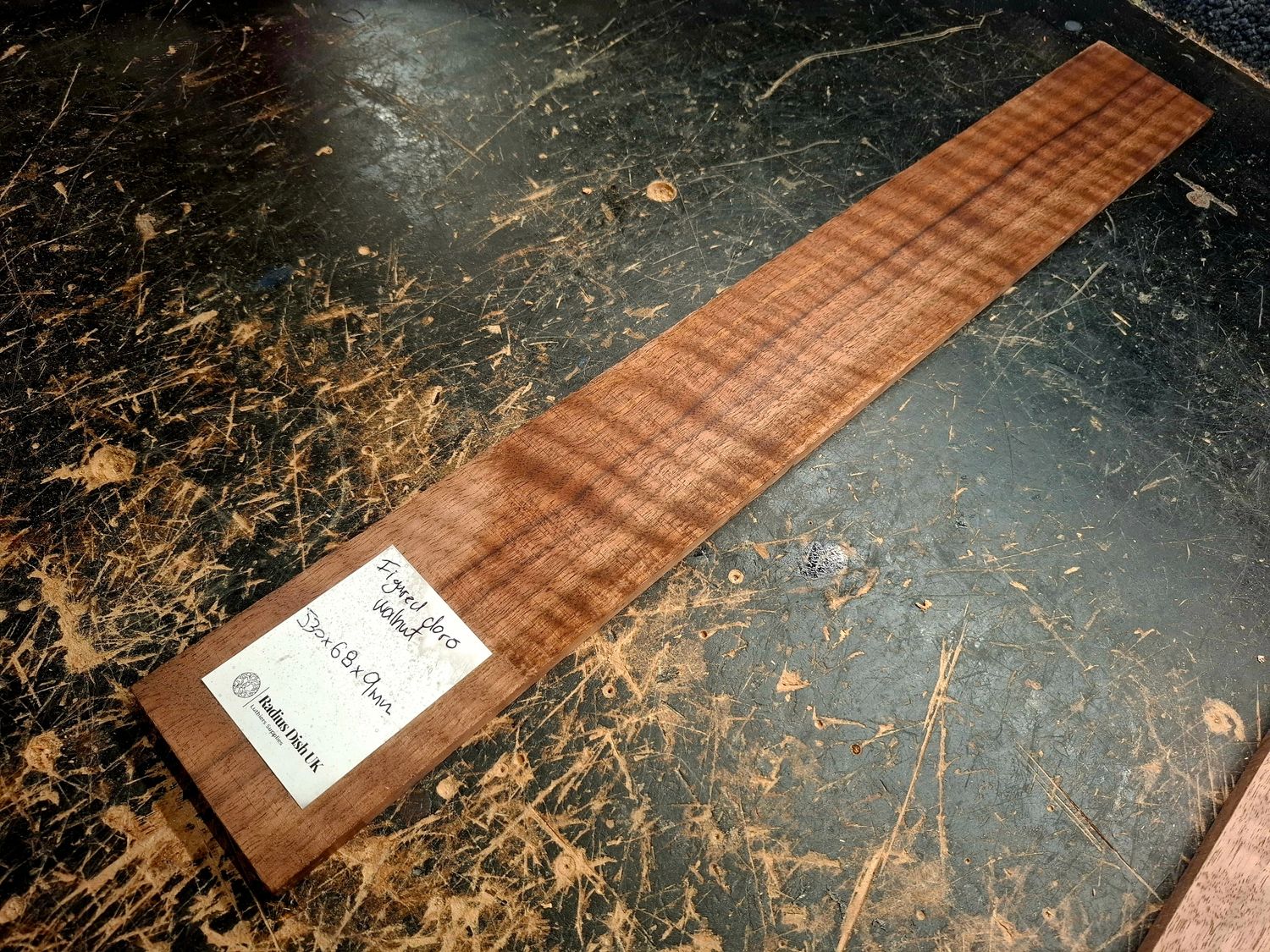 Highly Figured American Walnut Fingerboard 1157