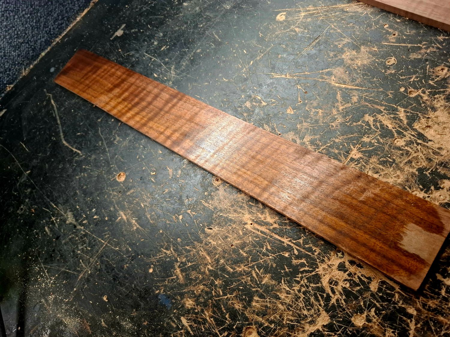 Highly Figured American Walnut Fingerboard 1158